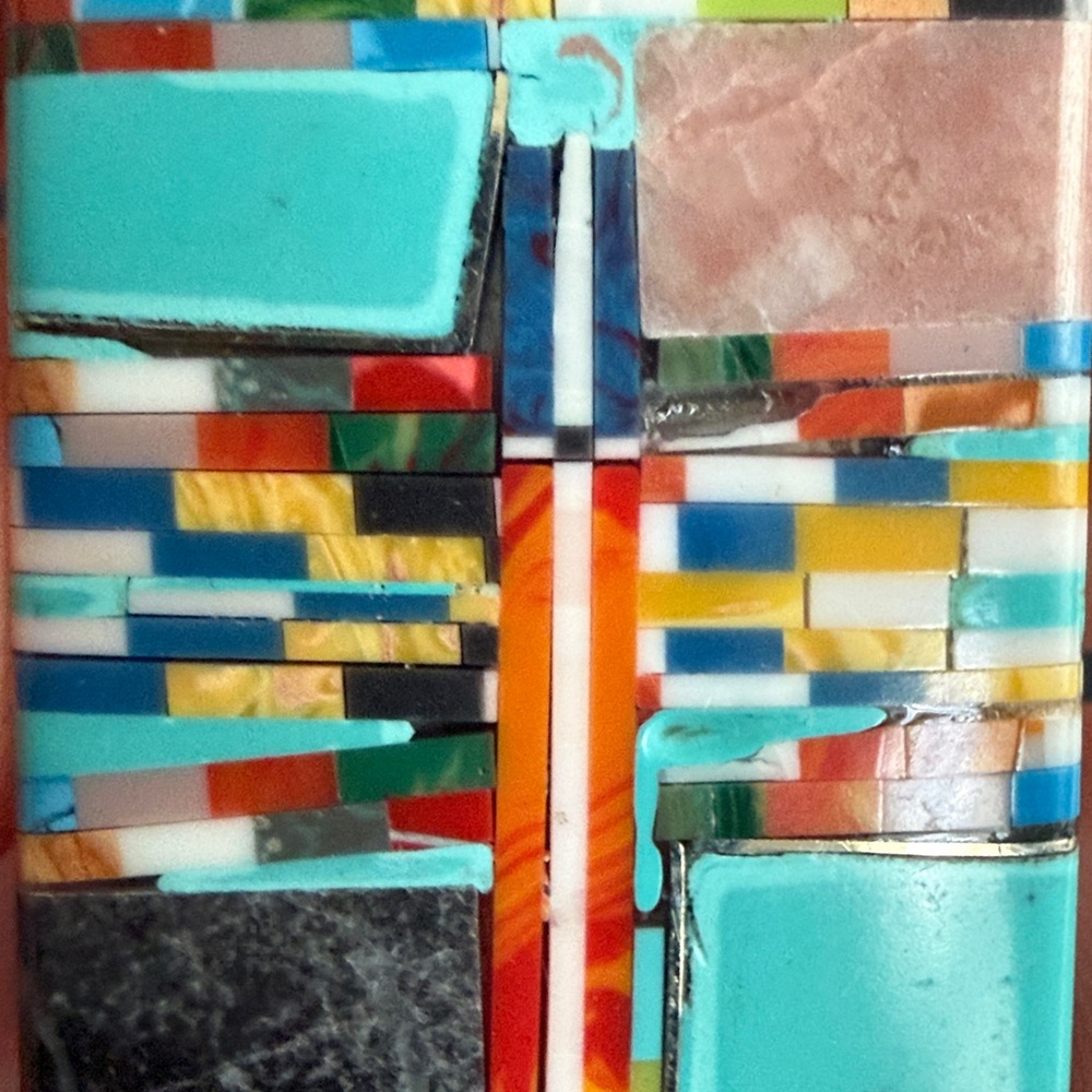 Turquoise Multi-Color Inlay Money Clip - Picture 6 of 6